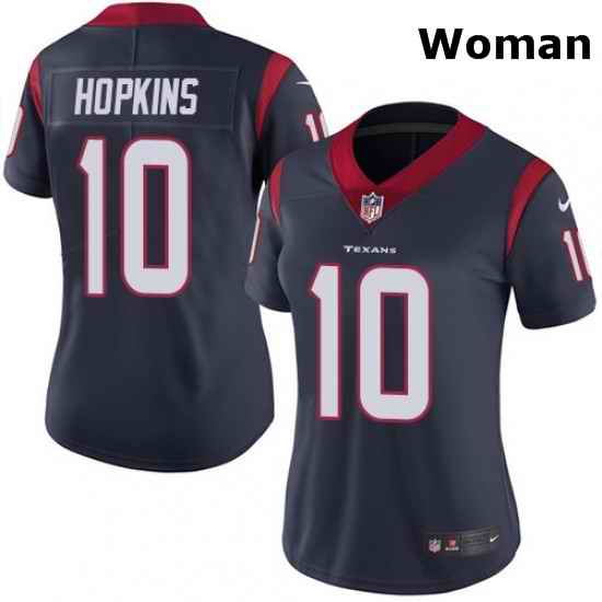 Womens Nike Houston Texans 10 DeAndre Hopkins Elite Navy Blue Team Color NFL Jersey